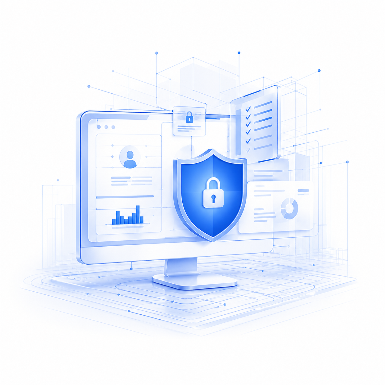 Cyber security dashboard illustration